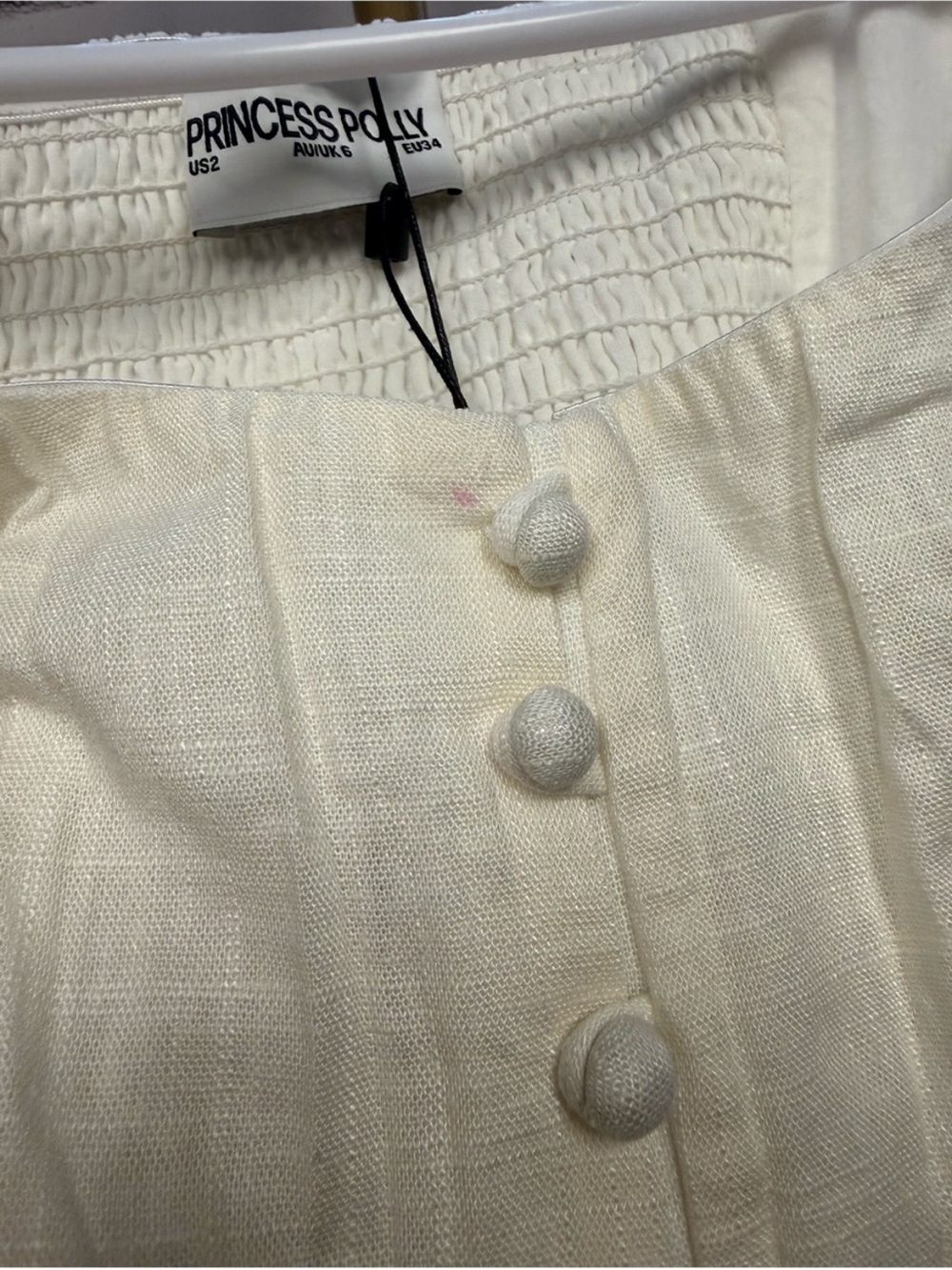 Princess Polly Cream Sleeveless Button-Front Maxi Dress Unworn - Picture 3 of 5